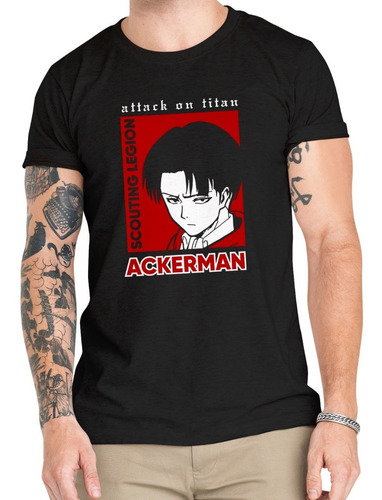 Polera Attack On Titan Shingeki Anime Algodón Organico Ani12