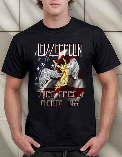 Camiseta 100% Algodão Led Zeppelin Classic Rock Plus Size