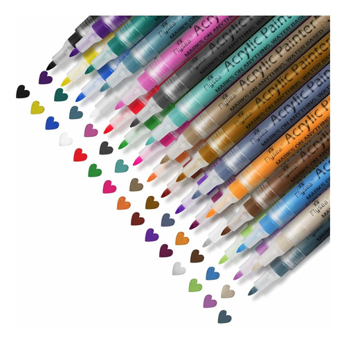 Acrylic Paint Marker Pens Set Of 28 Colors Water Based For R