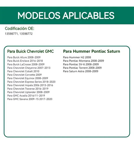 Sensor Tpms Presion Para Chevrolet Cheyenne Cobalt Corvette