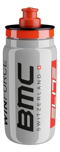 Botella Elite BMC Winforce de 550 ml, color plateado/rojo plateado