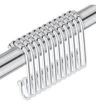 Comprar Ganchos Para Cortina De Baño Metalicos Premium Army Color Cromo