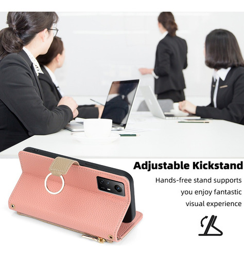 Funda Piel Para iPhone Carcasa Bolsa Con Correa Metal