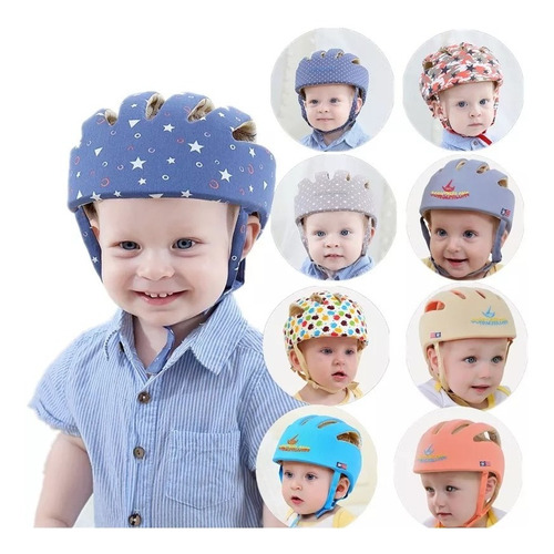 Casco Protector Para Bebes Antigolpes Ajustable Colores Envi