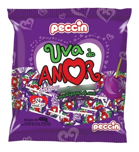 comprar Pirulito Uva Do Amor C\u002F24 480gr - Peccin