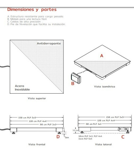 Báscula De Plataforma Torrey Plp-5000 Kg 150x150 Cm+ Regalos