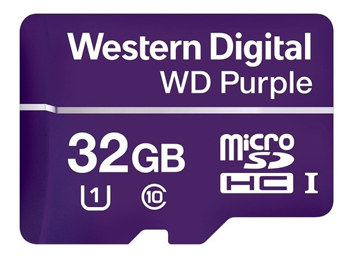 Imagen 1 de 7 de Microsd Wd Purple Clase 10 32gb Videovigilancia Wdd032g1p0c