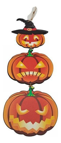 4 Letrero Colgante De Madera For Halloween Calabaza