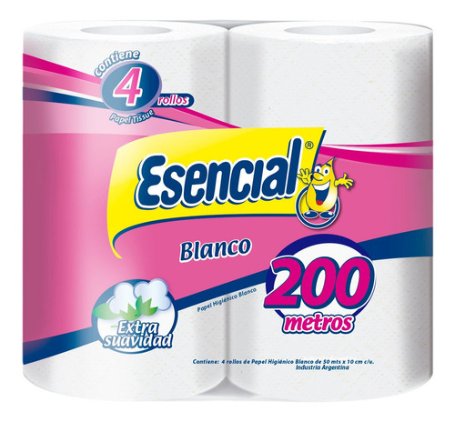 Papel Higienico Esencial Blanco 4x50 Mts