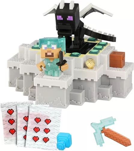 Boneco Minecraft Caves & Cliffs Portal Do Ender Dragon