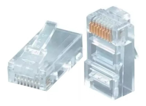 Imagen 2 de 4 de Ficha Rj45 Cable Red Utp Conector Plug Rj45 Cat5e