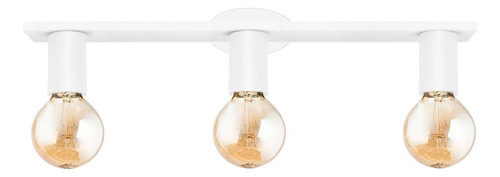 Aplique Riel 3 Luces Lampara Techo Spot Moderno Deco E37 Led Estructura Blanco