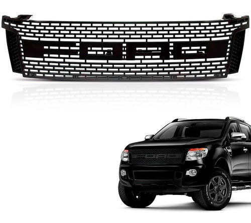 Imagem 1 de 5 de Grade Frontal Raptor Ranger 2012 2013 2014 2015 Preto Suits