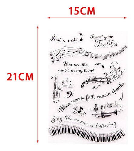 Sellos De Letras Con Temas Musicales, Sellos Transparentes