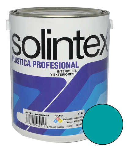 Pintura Caucho Profesional 1gl Azul Turquesa Solintex