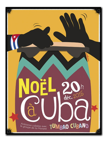 #488 - Cuadro Vintage 21 X 29 Cm / No Chapa Cuba Bongo Salsa