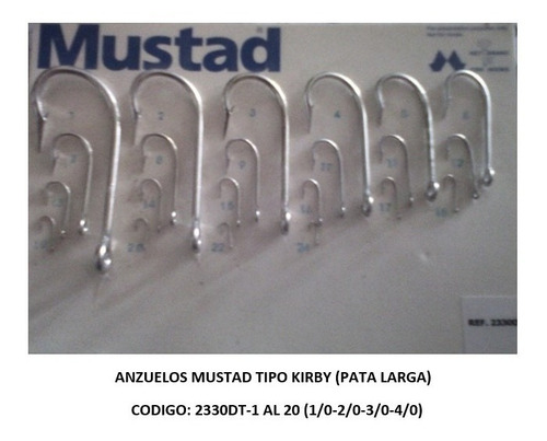 Anzuelo Mustad T/kirby 2330dt-8 Cajas X 100 Pzas
