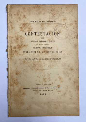 Contestación Dr. Lambert Weitz En Juicio Contra Herwig Hnos.