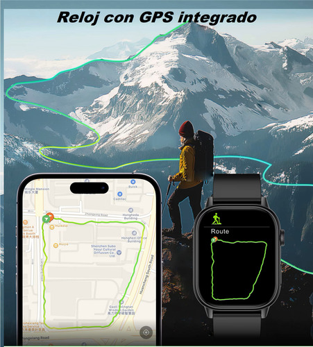 Smartwatch Con Gps Integrado Reloj Inteligente Qx17 Con Asistente De Voz Inteligente Pantalla Táctil Bluetooth Llamadas Control Del Ritmo Cardíaco Y Del Oxígeno En Sangre Isdewatch Negro