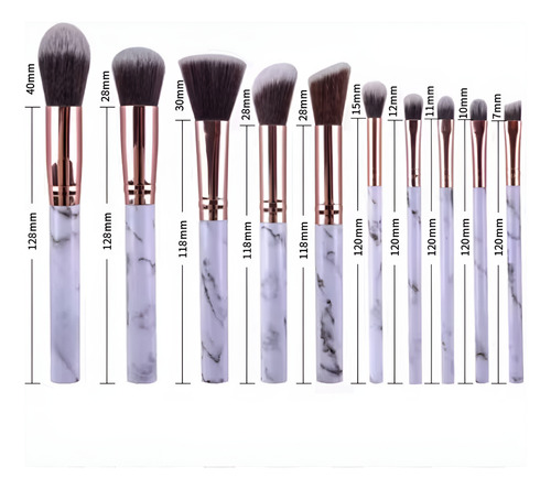 Set De 10 Piezas De Brochas Maquillaje Acabado Profesional