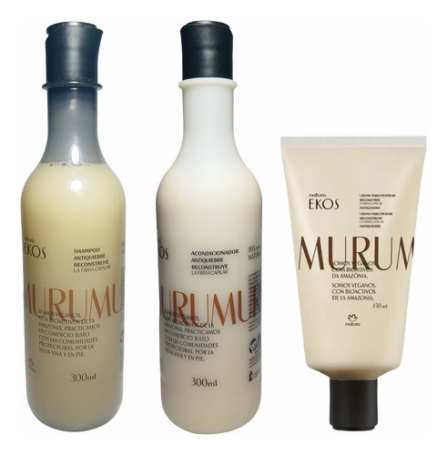 Kit Ekos Murumuru Reparador Acondicionador + Shampoo + Crema