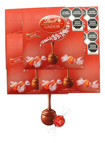Chocolate Lindor Lindt 6 Caja 168g C/u Suizo Relleno Suave