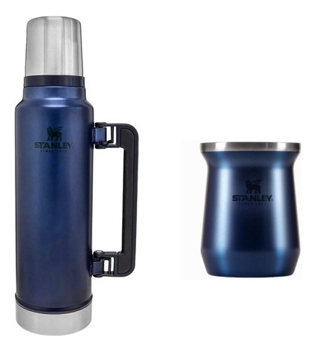 Set Mate Y Termo Stanley 1,4 Lts Azul Pico Cebador 