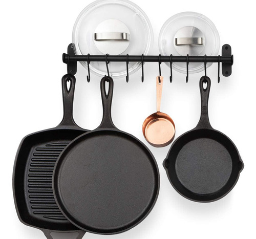 Rail De Cocina Lyon Con 10 Ganchos S Para Utensilios 43 Cm N