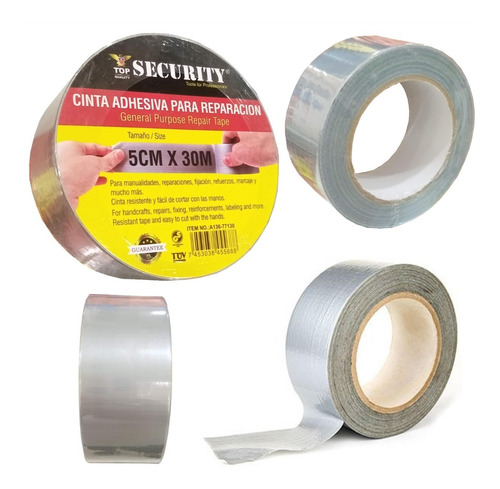 Cinta Adhesiva Gris Extra Fuerte De Reparación 5cm X 30mts