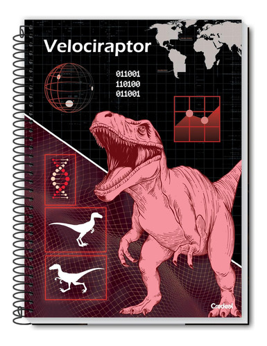 Caderno C/d 10 Materias Super Dino 160 Folhas Credeal