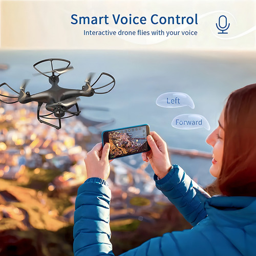 Dron Snaptain Sp650 Cámara 1080p Hd Con Control De Voz Color Negro