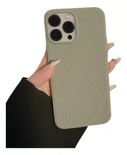 Funda Para iPhone 11 13 14 15 Pro Pro Max Tipo Tejido