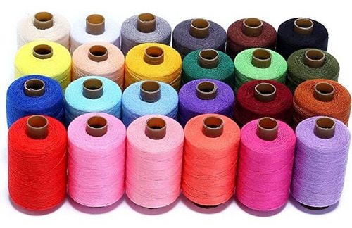 Hamhsin Bobina Surtido De Hilos De Coser, 24 Colores,  Yard.