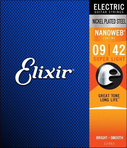 Elixir NANOWEB Cuerdas De Guitarra Electrica 12002 09-42 Origen Usa 