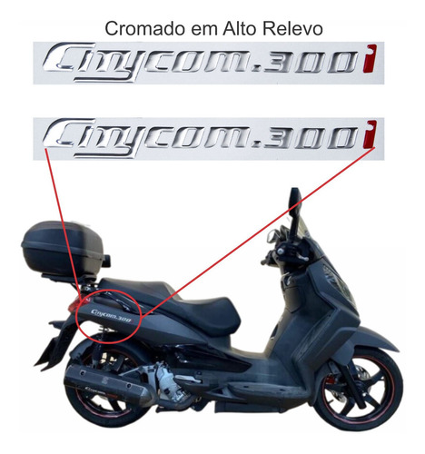Kit Emblema Adesivo Resinado Compatível Sym Citycom 300i 001