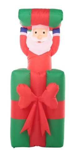Inflable Navideño Santa Regalo Movimiento Navidad Luz Led