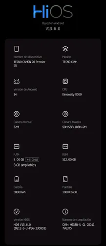 Tecno Camon 20 Premier 5g (Usado)