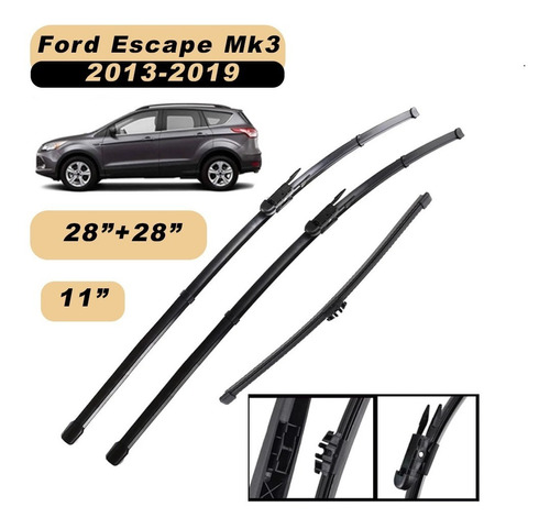 Plumillas Limpiaparabrisa Ford Escape 2013-2019 Set (3) 