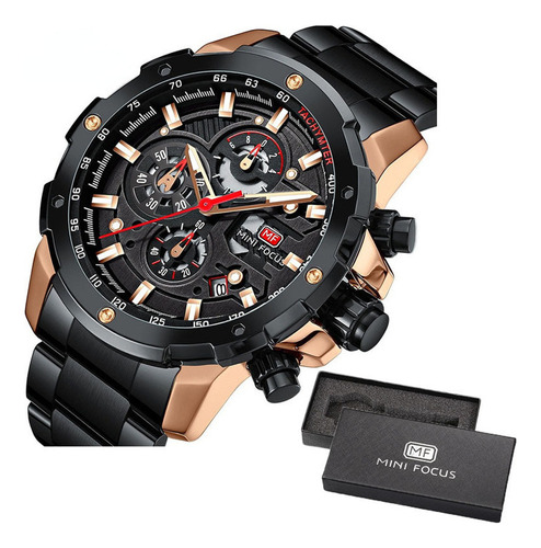 Reloj De Negocios Mini Focus Luminous De Acero Inoxidable