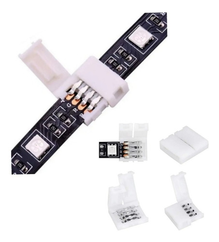 Conector Unión Cinta Led 5050 Rgb Recto 4 Pines Kit 6pzas.