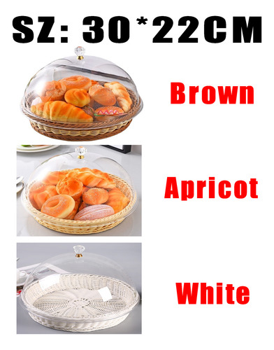 Cesta De Comida Redonda De Vime Com Tampa Cesta De Pão C