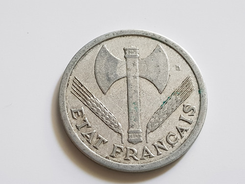 Moneda 1943 Francia Etat Français 2 Francos Francia De Vichy (Usado)