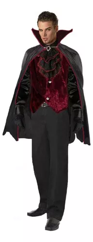 Fantasia Drácula Masculino Adulto Luxo Halloween Vampiro Lux