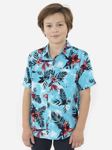 Camisa Floral Dye Niño Multicolor Maui And Sons