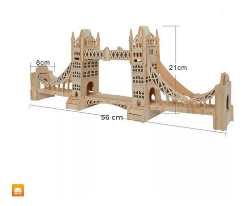 Rompecabezas 3d Madera Mdf Londres Tower Bridge Decoracion