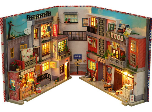 Casa De Muñecas Topbsfarny 3d Wooden Book Stand Puzzle Diy D