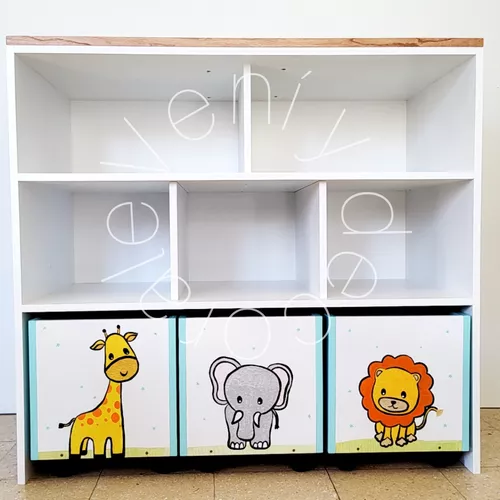Mueble Organizador Con Cubos Con Ruedas, Baules Infantiles.