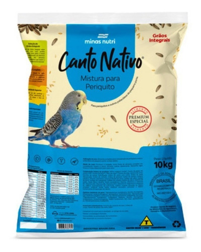Mistura Para Periquito 10kg Canto Nativo - Minas Nutri