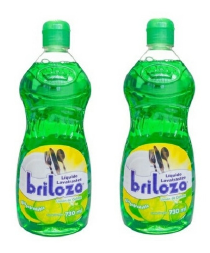 Jabon Liquido Para Trastes Biodegradable Briloza 730ml 2 Pzs