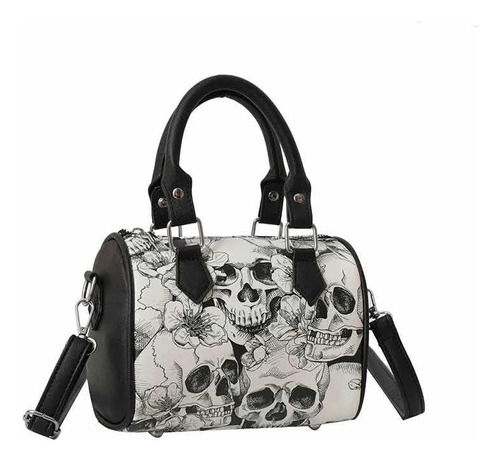 Bolsa Negra Mujer Calavera Sugar Skull Cráneos